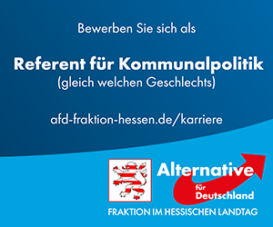 Stellenangebote AfD Fraktion Landtag Hessen Referent Kommunalpolitik