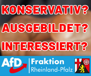 Konservativ, Ausgebildet, Interessiert, AfD Wappen, Rheinland-Pfalz